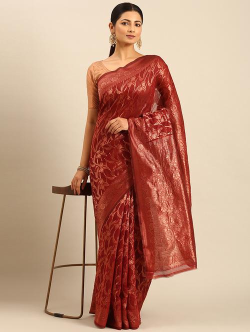 women self design banarasi saree with blouse - 21499990 - Very Small Image - 1