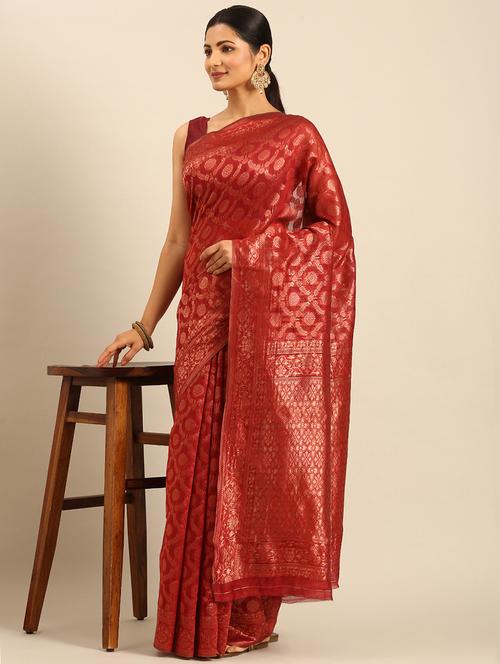 women self design banarasi saree with blouse - 21499995 - Very Small Image - 1