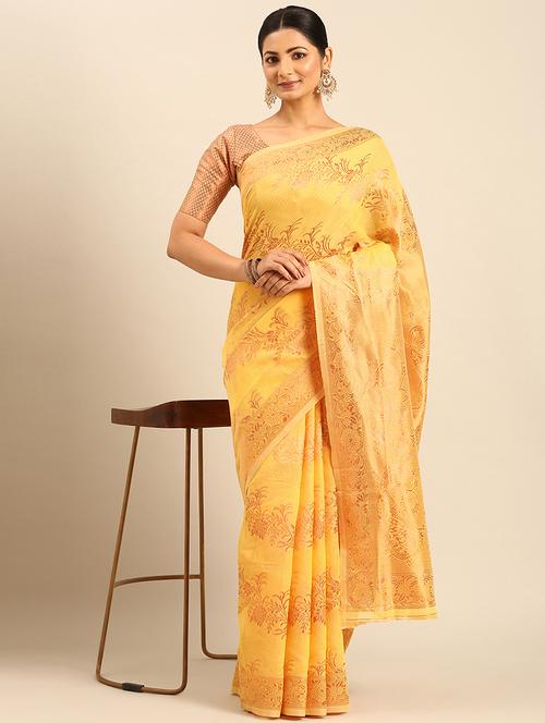 women self design banarasi saree with blouse - 21500018 - Very Small Image - 1