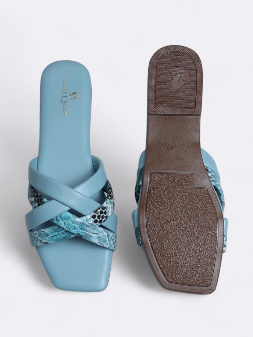 blue synthetic slip on sandals - 21500402 - Zoom Image - 5