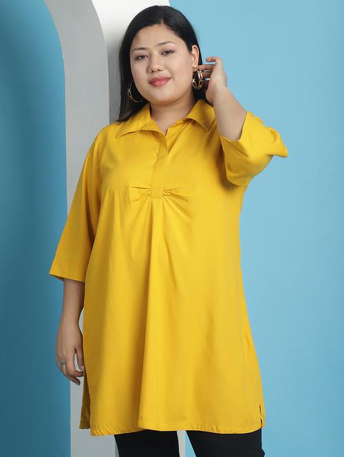 mustard solid regular top - 21501079 - Very Small Image - 1