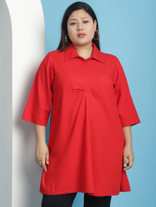 red solid regular top - 21501084 - Very Small Image - 1