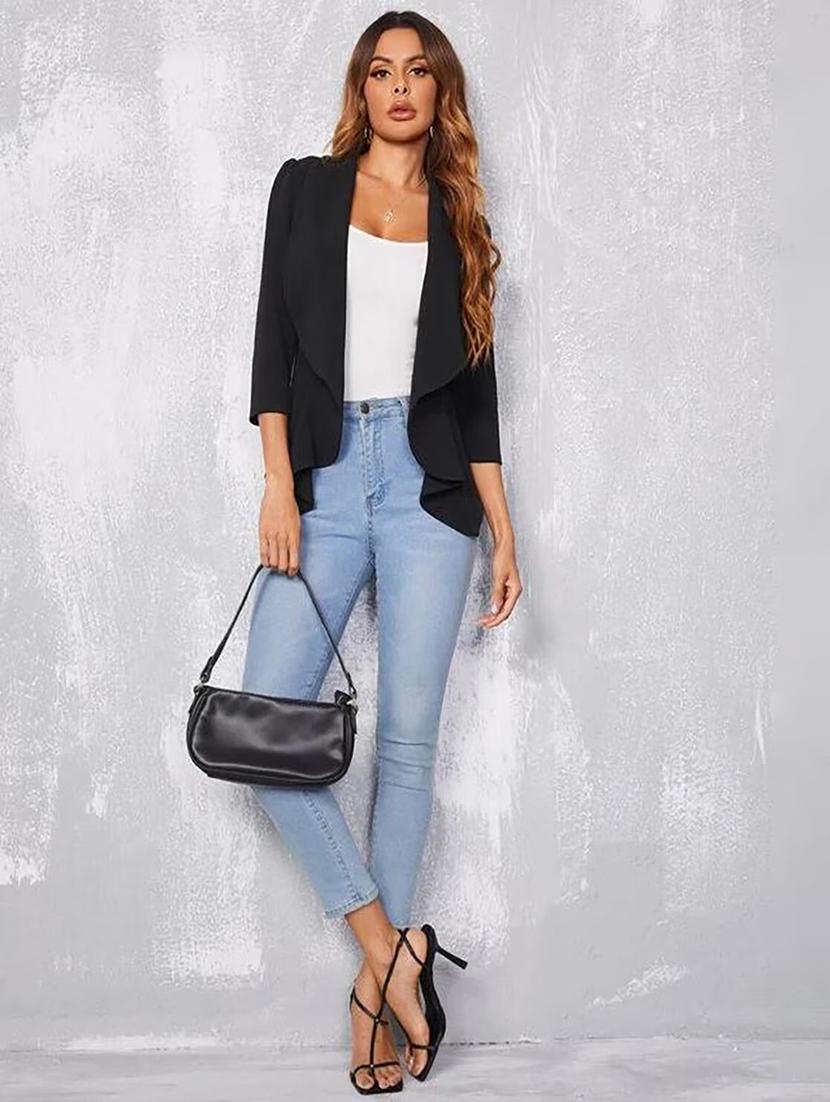 black solid formal blazer - 21501178 - Zoom Image - 4