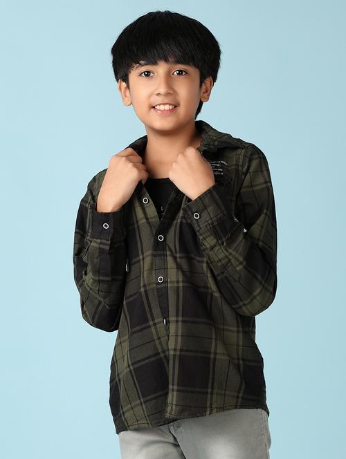 boys checkered long sleeve casual shirt - 21501776 - Very Small Image - 1