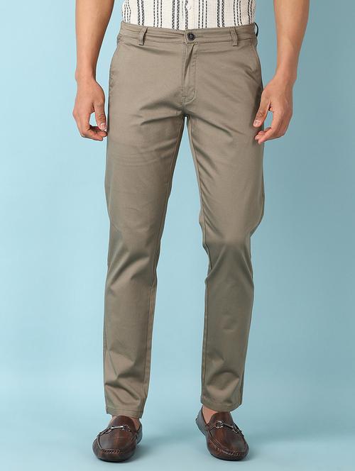 men mid rise solid chinos - 21502284 - Very Small Image - 1