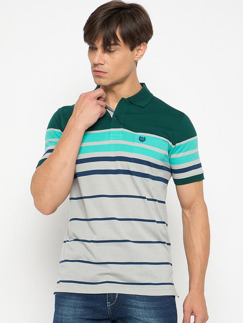 men polo neck striped t-shirt - 21502632 - Very Small Image - 1