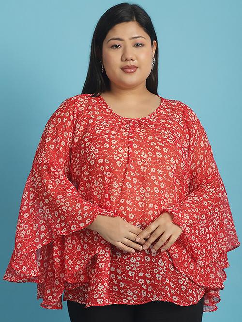 red printed regular top - 21502782 - Very Small Image - 1