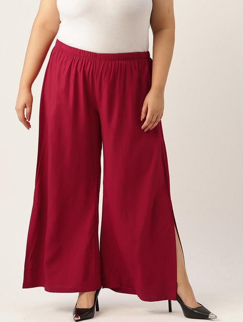 women high-rise solid wide leg trouser - 21502808 - Very Small Image - 1