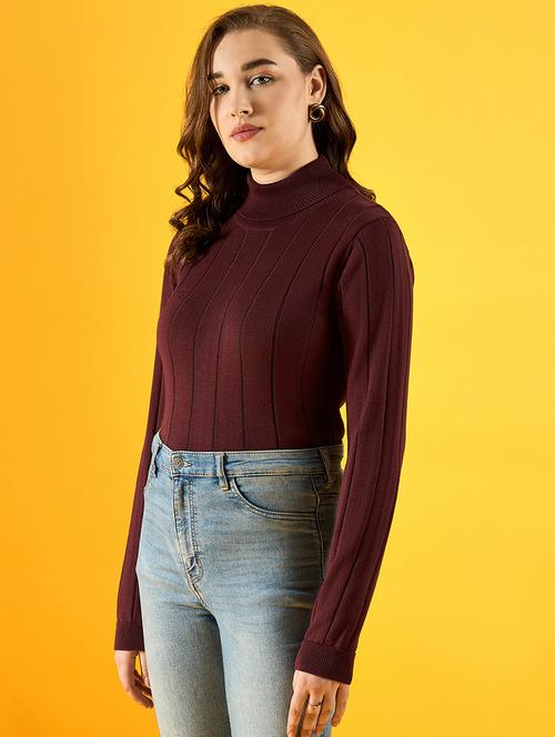 women maroon cotton pullover - 21503683 - Very Small Image - 1