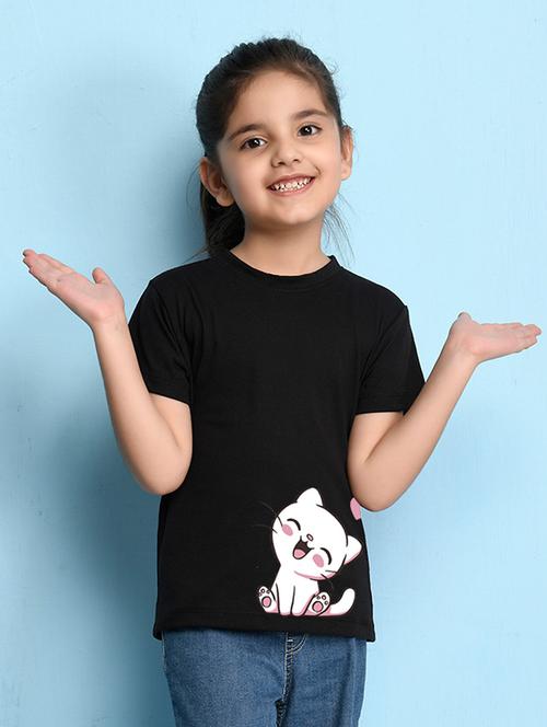 girls cute character printed round neck tee - 21503891 - Very Small Image - 1