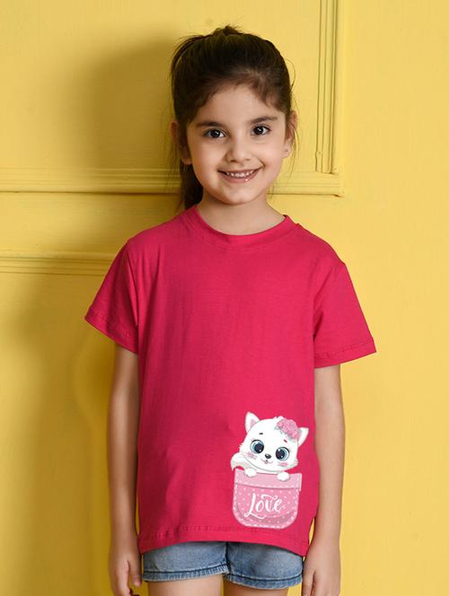girls cute character printed round neck tee - 21503903 - Very Small Image - 1