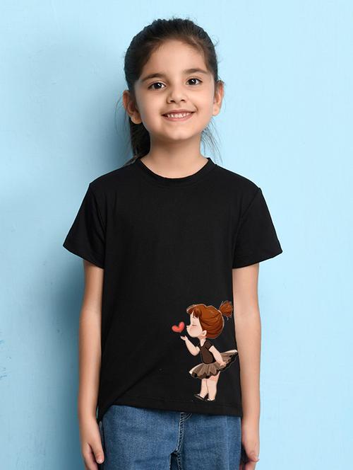 girls cute character printed round neck tee - 21503905 - Very Small Image - 1