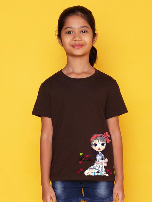 girls cute character printed round neck tee - 21503921 - Very Small Image - 1