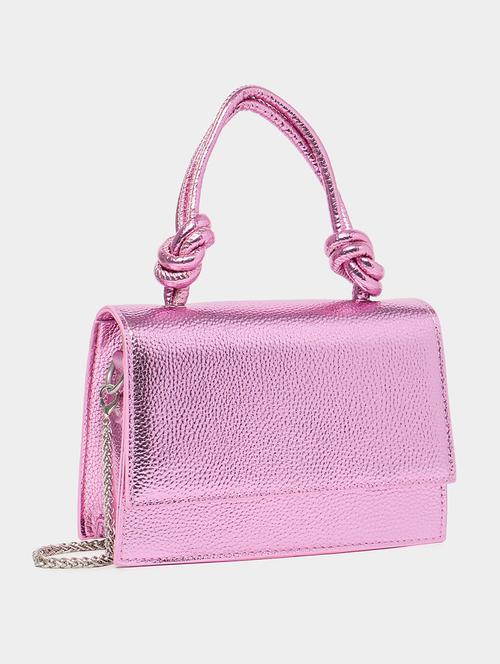 women pink pu handbag - 21503990 - Very Small Image - 1