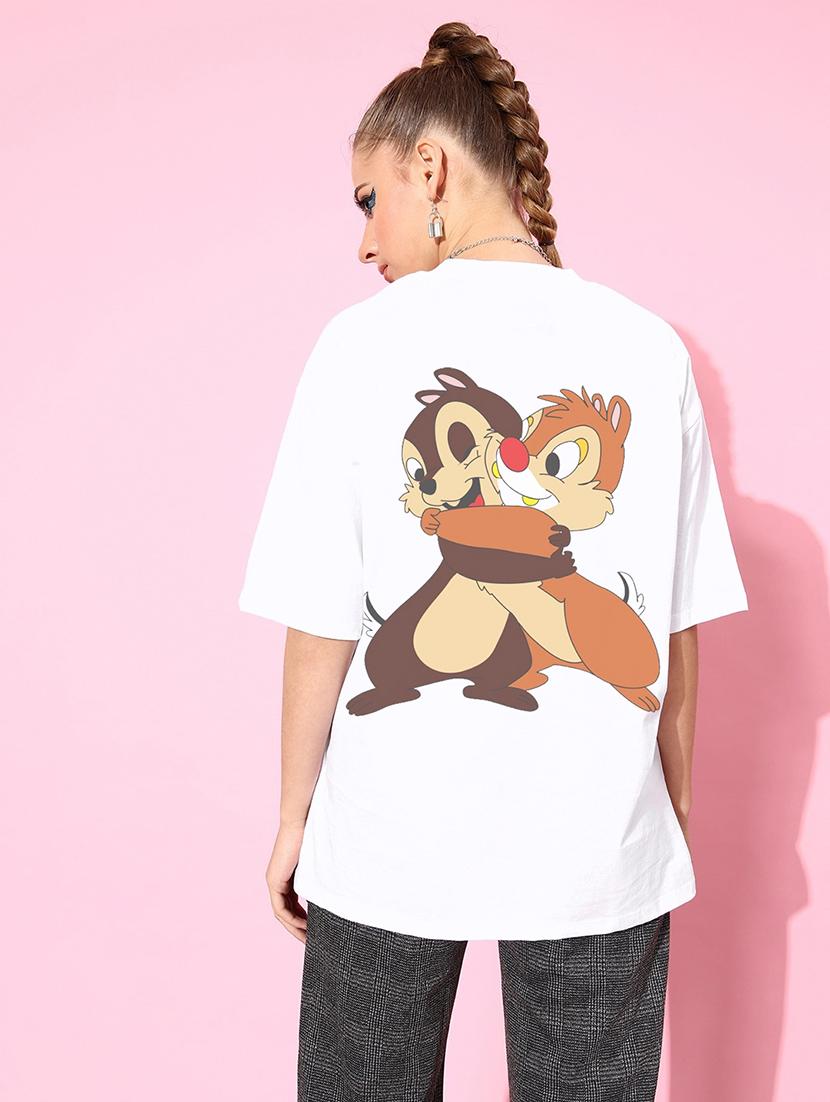 women white cotton blend oversized t-shirt - 21505101 - Standard Image - 2