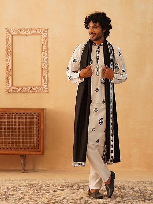 men printed kurta pyjama with dupatta set  - 21505413 - Very Small Image - 1