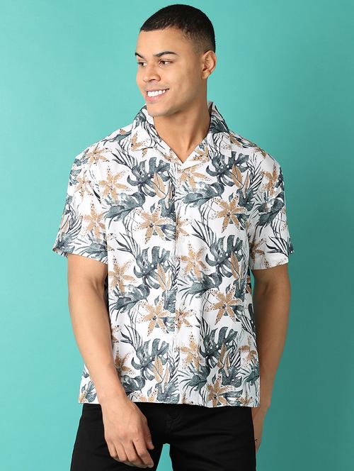 men floral printed short sleeve casual shirt - 21505638 - Very Small Image - 1