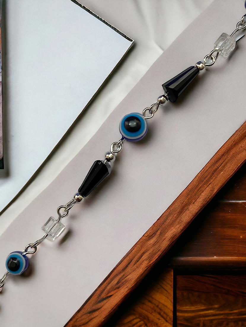 silver evil eye beaded bracelet - 21505868 - Zoom Image - 2