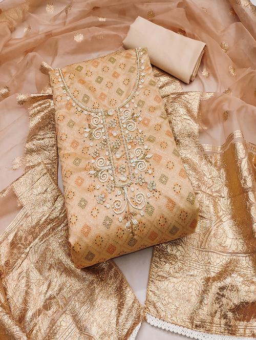 women embellished unstitched suit - 21506072 - Very Small Image - 1