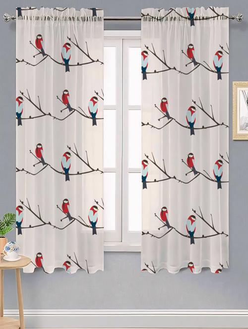 white printed curtains - 21506208 - Very Small Image - 1