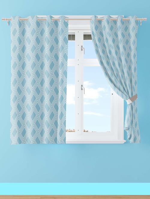 blue printed curtain - 21506230 - Very Small Image - 1