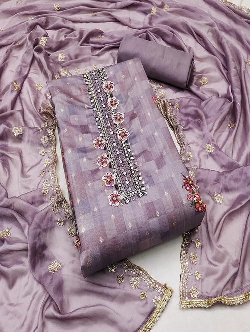 women lavender salwar suit unstitched suit - 21506898 - Very Small Image - 1