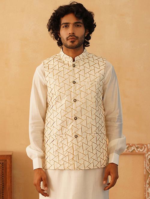 men mandarin neck gota work nehru jacket - 21506981 - Very Small Image - 1