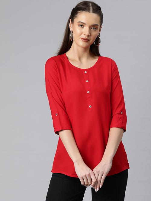 women red viscose regular top - 21507489 - Very Small Image - 1