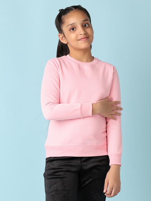 girls solid round neck sweatshirt - 21507672 - Very Small Image - 1
