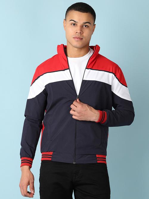 men color block bomber jacket - 21507697 - Very Small Image - 1