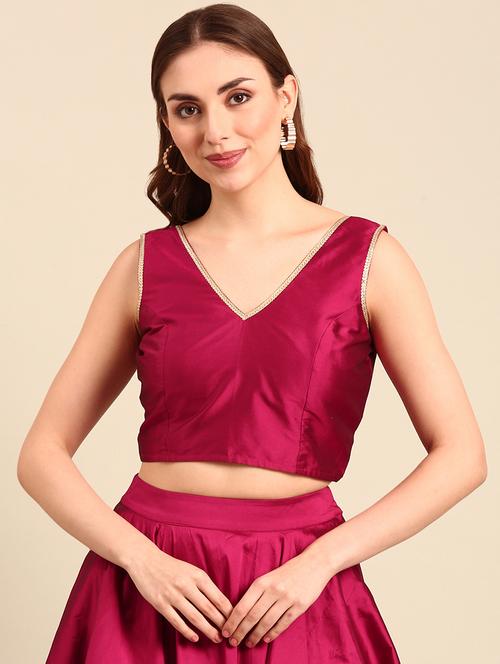 women maroon polyester crop top - 21507972 - Very Small Image - 1