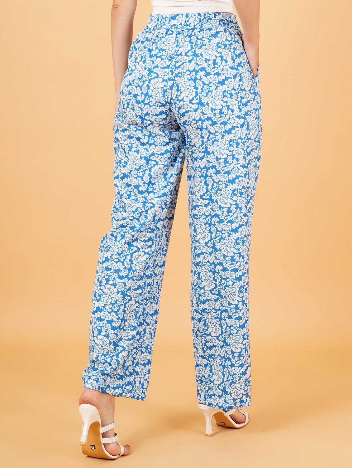 women blue polyester palazzo - 21508292 - Standard Image - 2
