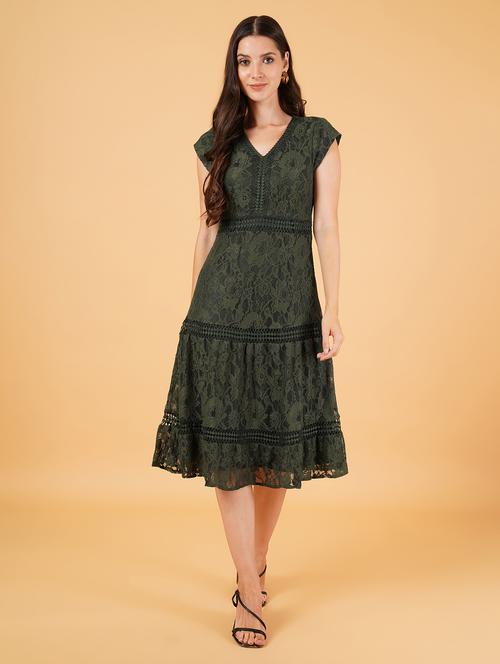 women green polyester a-line dress - 21508314 - Very Small Image - 1