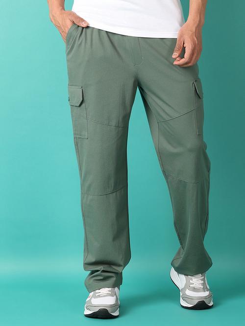 men olive solid cargo - 21508468 - Very Small Image - 1
