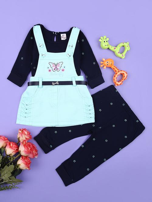 girls printed dungarees twin set - 21508491 - Very Small Image - 1