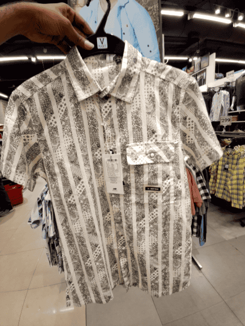 cream dobby casual shirt - 21508520 - Very Small Image - 1