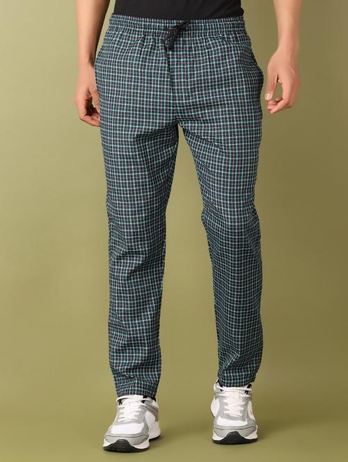 men navy blue checks regular fit pyjama - 21508991 - Very Small Image - 1