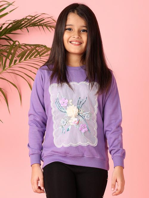 girls front print long sleeve sweatshirt - 21509468 - Very Small Image - 1