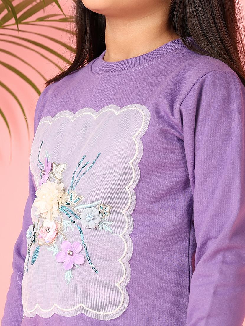 girls front print long sleeve sweatshirt - 21509468 - Zoom Image - 5