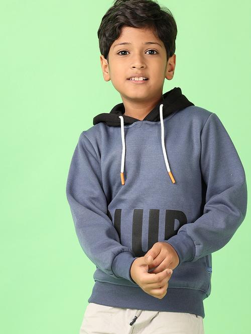 boys typographic long sleeve hooded sweatshirt - 21509479 - Very Small Image - 1