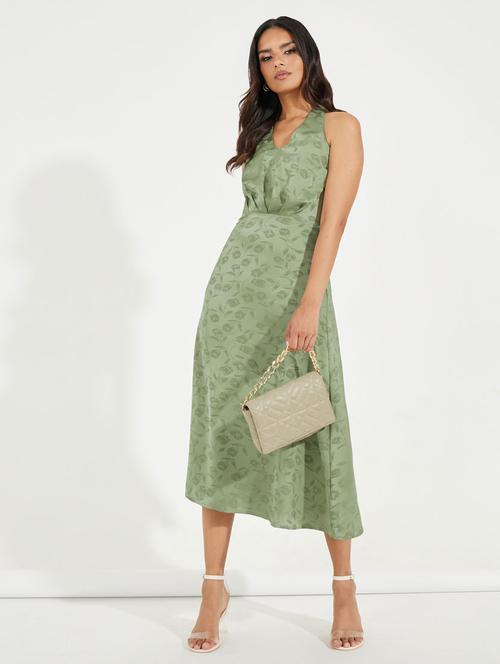 women self designed halter neck sleeveless a-line dress - 21510677 - Very Small Image - 1