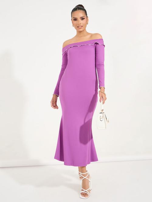 women solid off shoulder bodycon dress - 21510684 - Very Small Image - 1