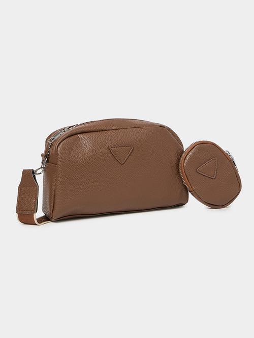 women brown solid handbag - 21510729 - Very Small Image - 1