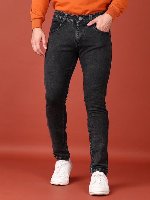 men black ankle length plain jeans - 21510799 - Very Small Image - 1