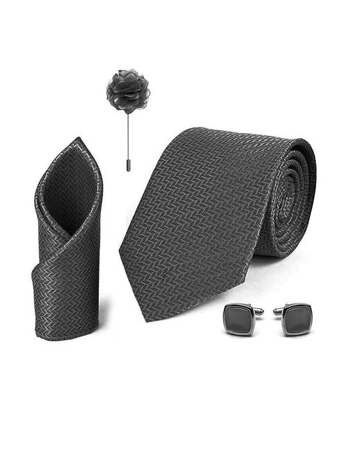 men grey polyester tie set - 21511129 - Very Small Image - 1