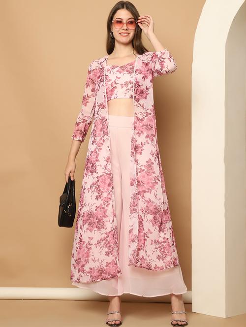 women peach floral fusion set - 21512074 - Very Small Image - 1