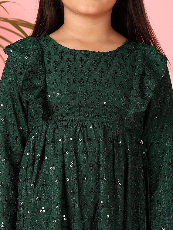 girls green sequined work frock - 21513393 - Zoom Image - 5
