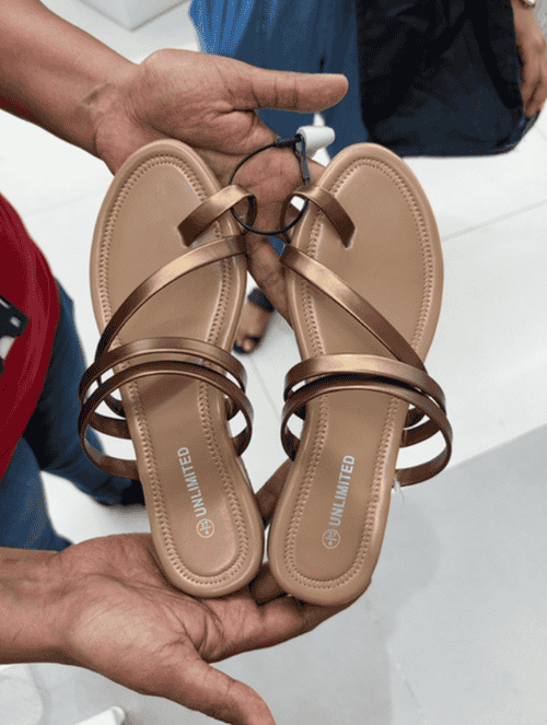 copper pu (polyurethane) flip flops - 21513456 - Very Small Image - 1