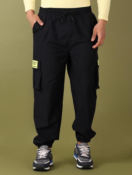 men black solid joggers - 21513496 - Very Small Image - 1