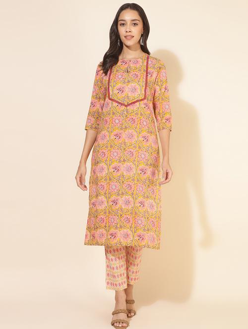 women yellow kurta pant set - 21513891 - Very Small Image - 1